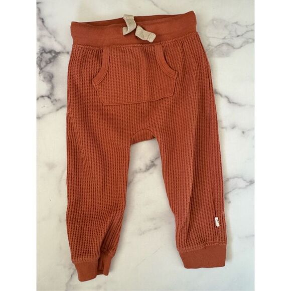 Easy Peasy boys 2T toddler orange pumpkin waffle knit  joggers pull on casual bo - Picture 2 of 5